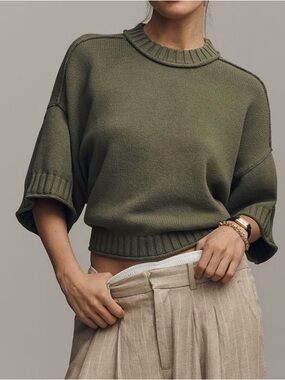 By Anthropologie Goldie 100% cotton sweater size 3X baked olive